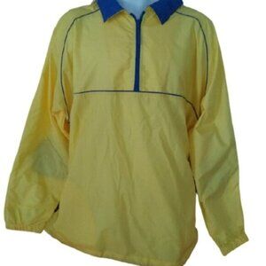 Men's Beach Rays Yellow + Blue 1/4 Zip Jacket, Size XXL